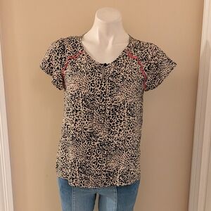 Creative Commune tan and black lepord print top size XS